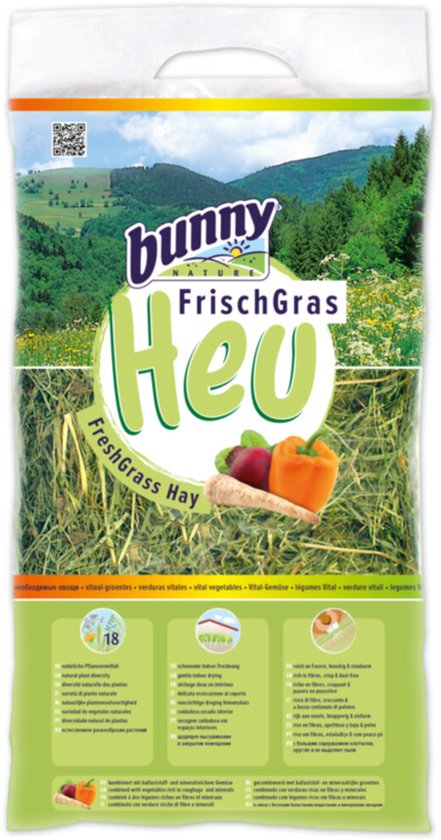 Bunny Nature - Knaagdiervoer Vers Gras Hooi Groente 500g