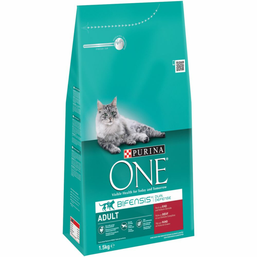 Purina One - Adult Rund & Volkoren Granen - Kattenvoer - 1.5kg