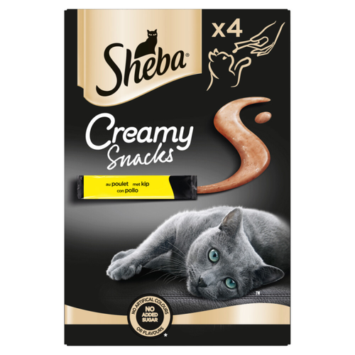 Sheba - Creamy - Kattennacks - Kip - 4 stuks