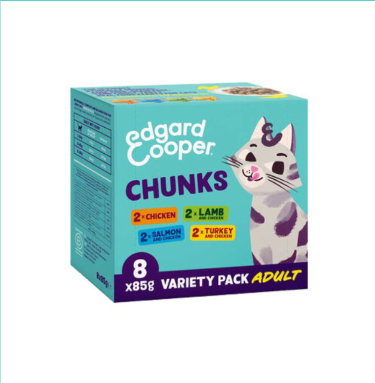 Edgard & Cooper - Adult Cat Food - Multipack - Chunks in Sauce - 8x85g
