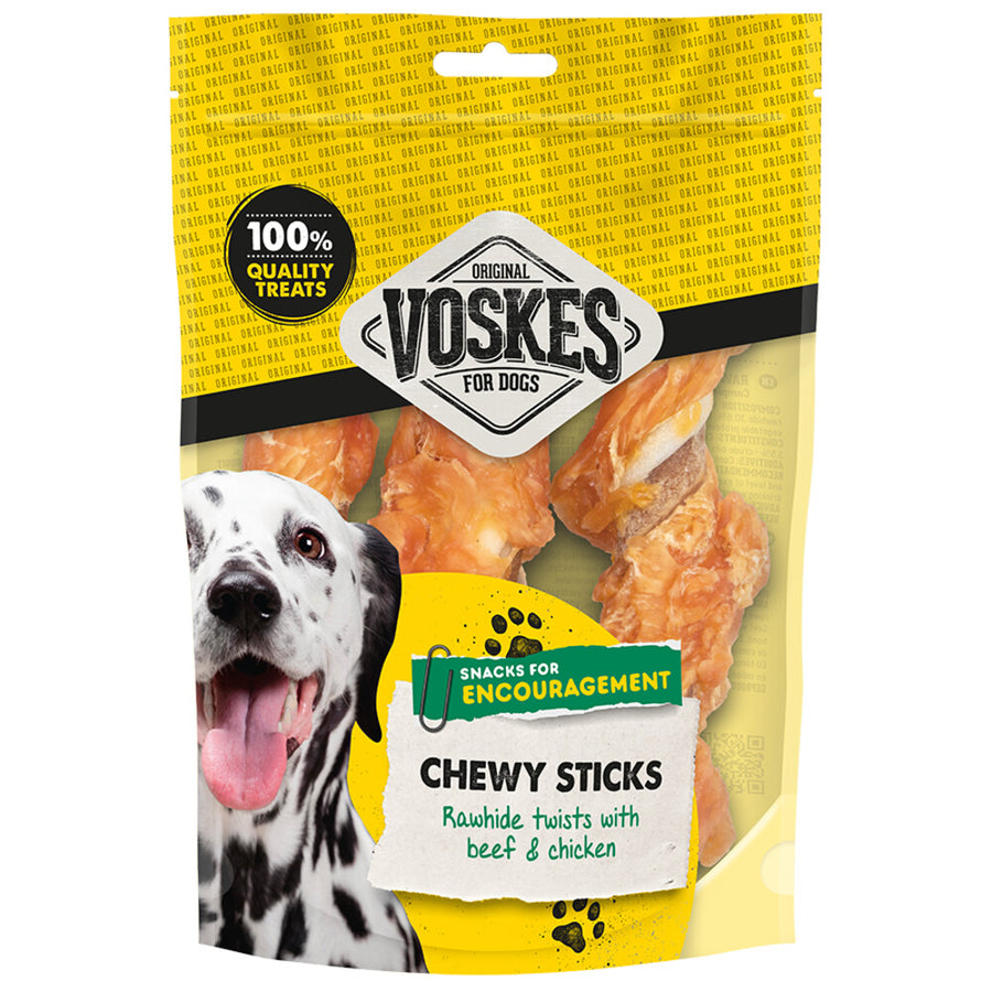 Voskes - Stick Runderhuid, Rund en Kip 25 cm - 2 stuks