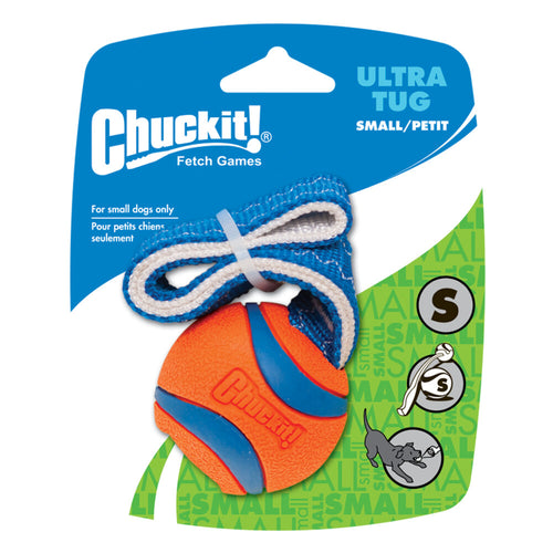 Chuckit - Ultra Tug – Hondenspeelgoed – Hondenbal – Gemaakt van duurzaam rubber – Voor elk terrein – Maat M – Diameter 6 cm – Oranje – 1 stuks