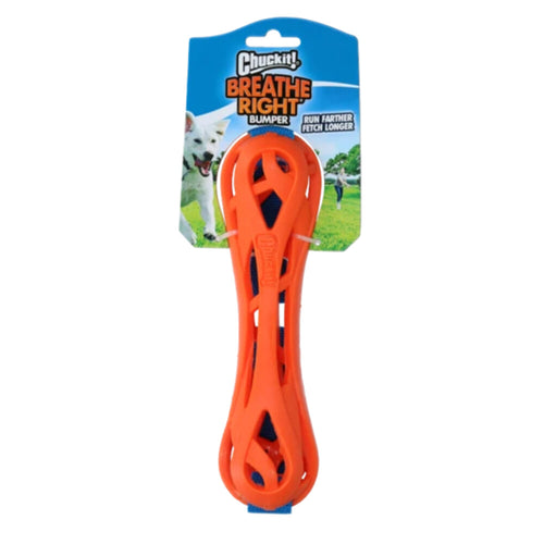 Chuckit! Breathe Right Bumper - Hondenspeelgoed - Apporteerspeelgoed - Drijvend - Duurzaam - Oranje/Blauw - 22 cm