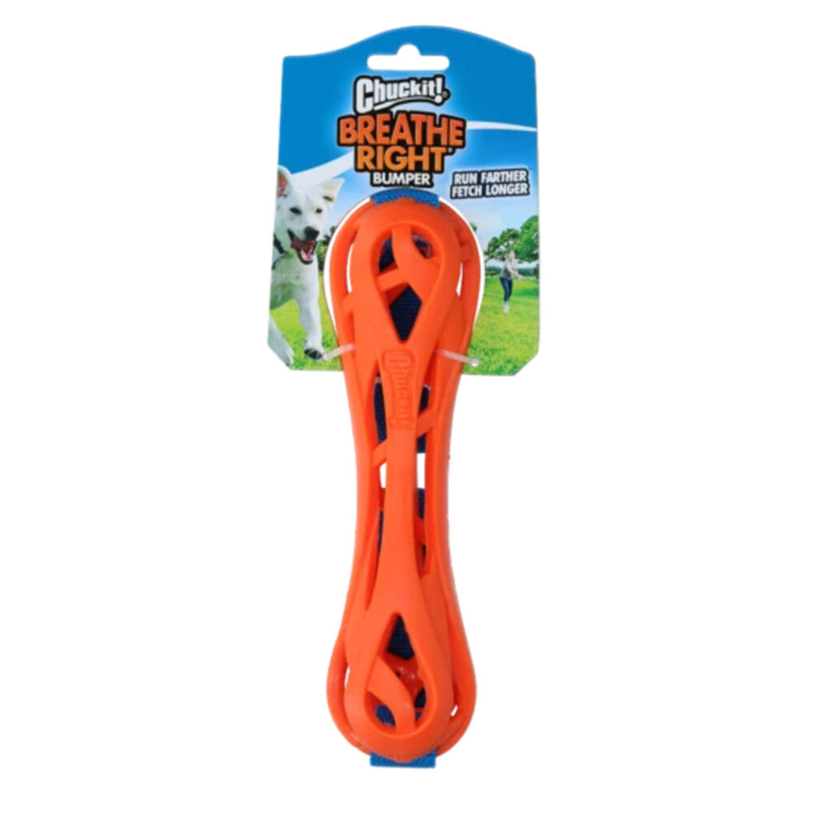 Chuckit! Breathe Right Bumper - Hondenspeelgoed - Apporteerspeelgoed - Drijvend - Duurzaam - Oranje/Blauw - 22 cm