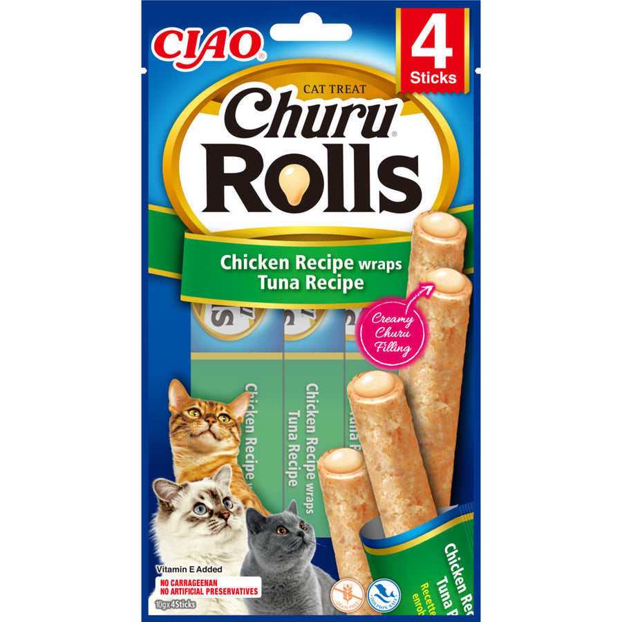 Ciao - Inaba Churu Rolls - Kip Tonijn Jacobsschelp 15g 4 sticks - 1st