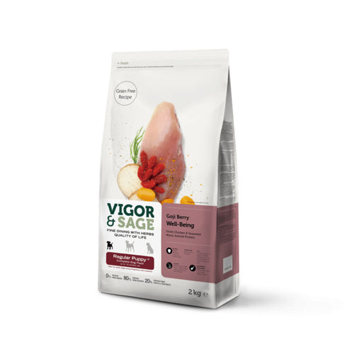 Vigor&Sage - Vigor & Sage Hondenvoer Regular Puppy Well - Being Gojiberry 2kg
