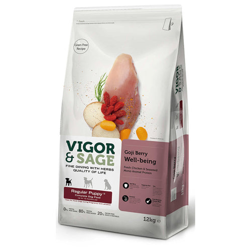 Vigor&Sage - Vigor & Sage Hondenvoer Regular Puppy Well - Being Gojiberry 12kg