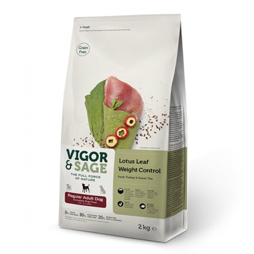 Vigor&Sage - Vigor & Sage Hondenvoer Regular Weight Control Lotus Leaf 2kg