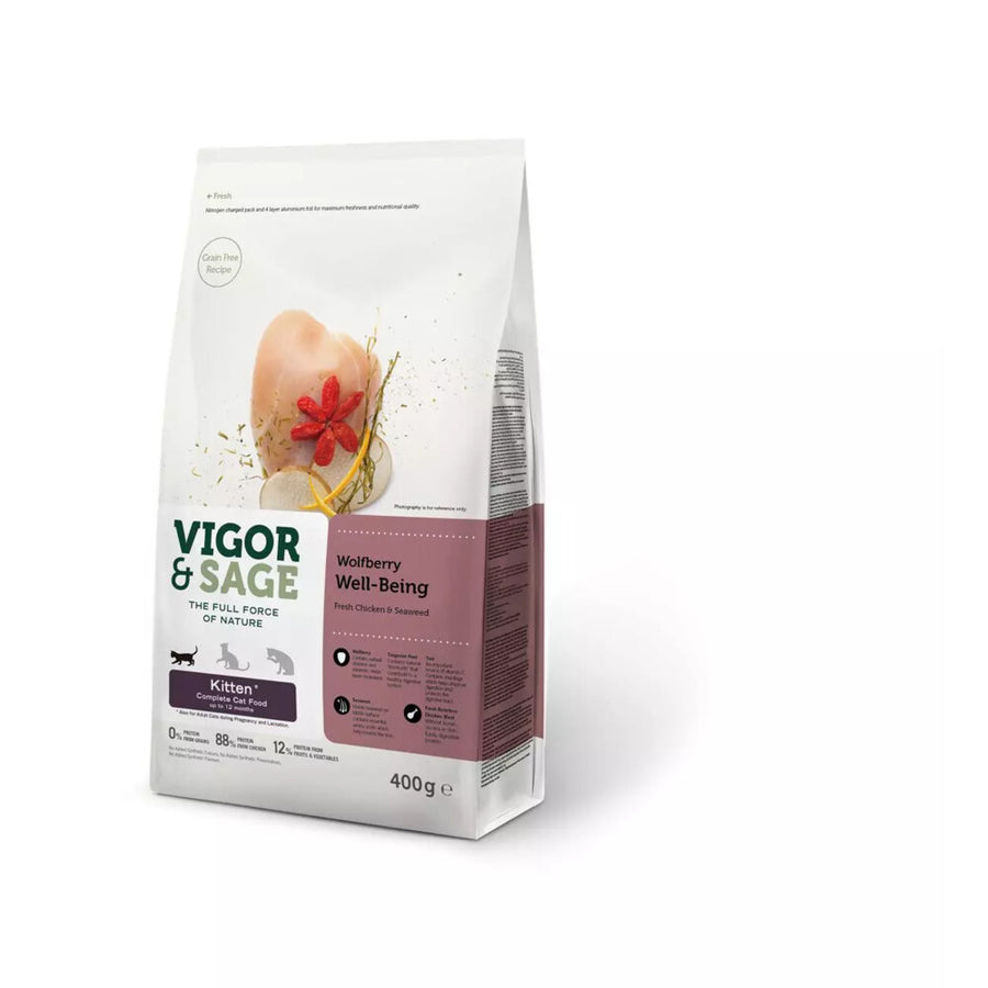 Vigor&Sage - Vigor & Sage Kattenvoer Kitten Well - Being Wolfberry - 400g