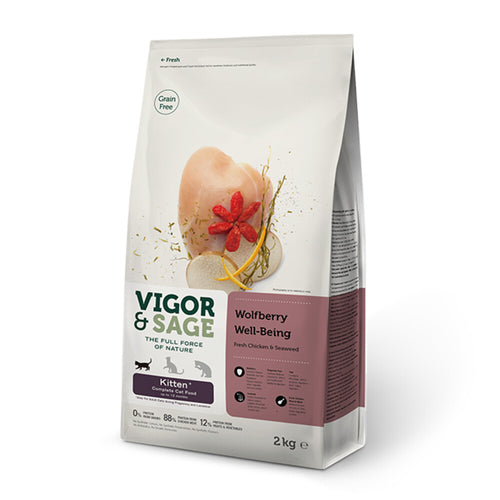 Vigor&Sage - Vigor & Sage Kattenvoer Kitten Well - Being Wolfberry - 2kg