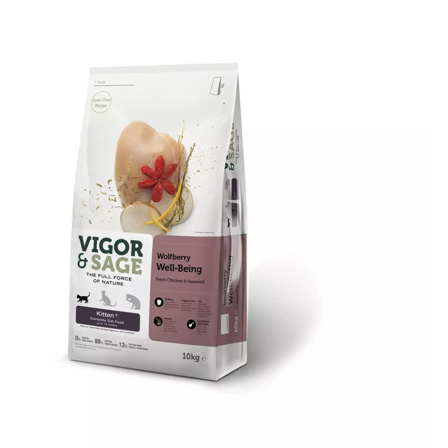 Vigor&Sage - Vigor & Sage Kattenvoer Kitten Well - Being Wolfberry 10kg