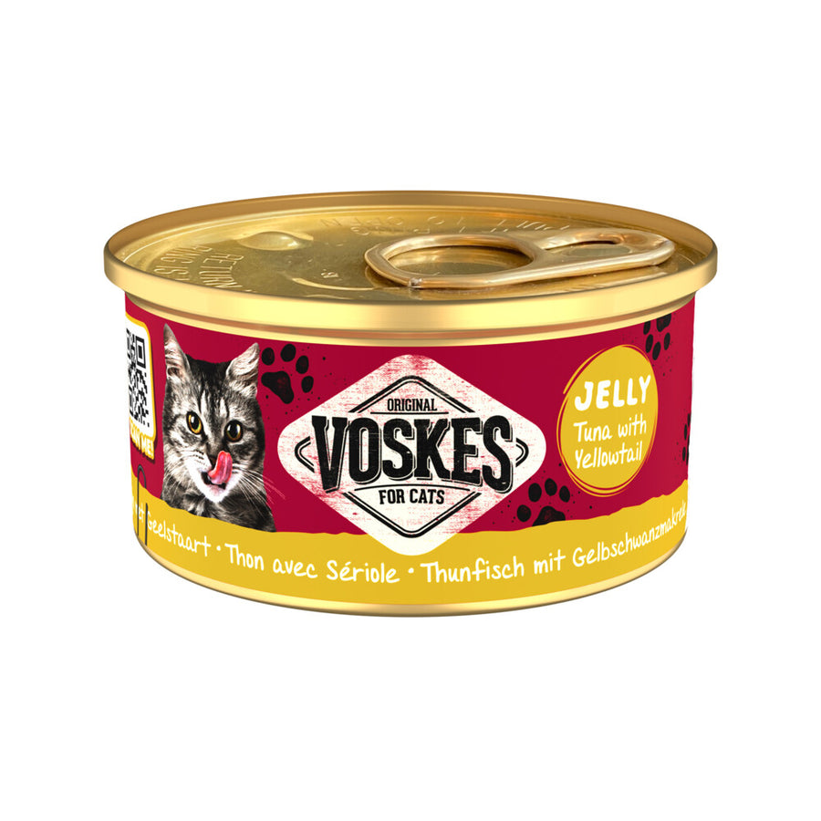 Voskes - Kattenvoer Nat Tonijn met Geelstaart 24x85 Gram