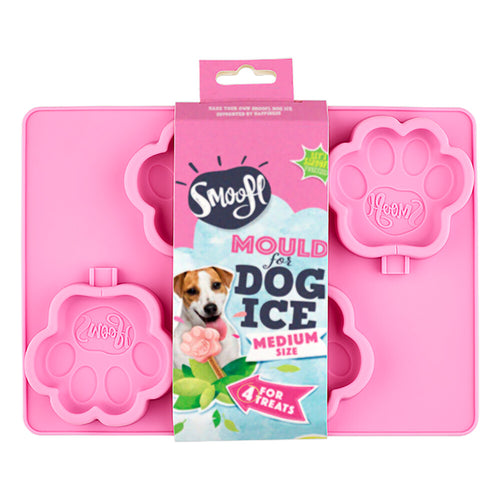 Smoofl - pootvormige Silicone Vorm om ijs te maken voor honden, maak snel en gemakkelijk hondenijsjes als een heerlijke veganistische hondensnack om af te koelen, medium Vorm voor 4 ijsjes voor honden