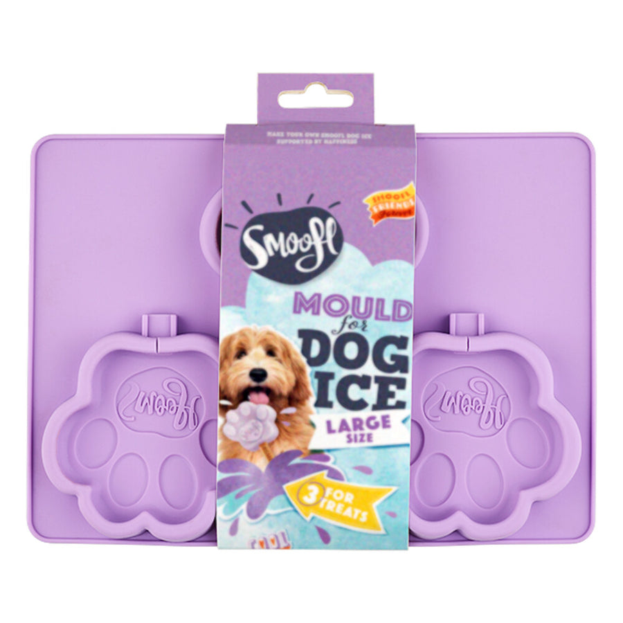 Smoofl - pootvormige Silicone Vorm om ijs te maken voor honden, maak snel en gemakkelijk hondenijsjes als een heerlijke veganistische hondensnack om af te koelen, grote Vorm voor 3 ijsjes voor grote honden