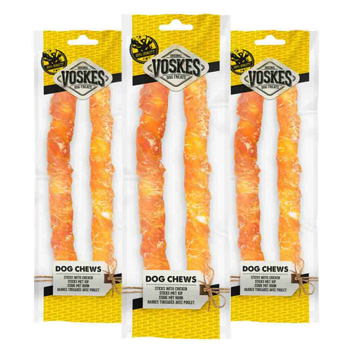 Voskes - Sticks Kip 17 cm - 1 x 12 stuks - Voordeelverpakking