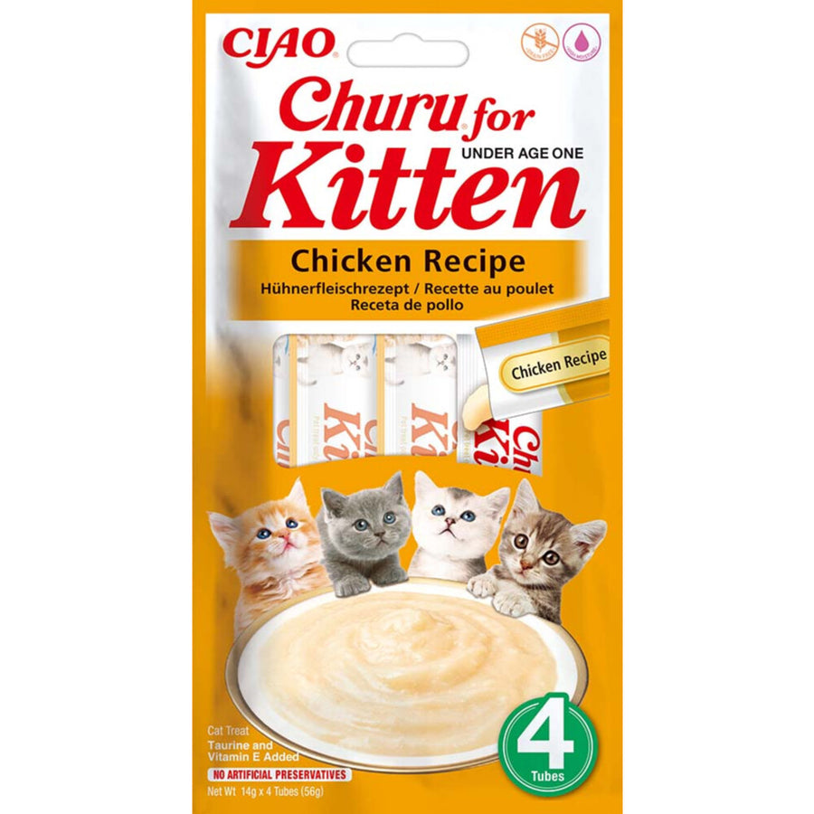 Ciao - Inaba Churu Kittensnack - Romige Kattensnack met Kip - 4x14 gram