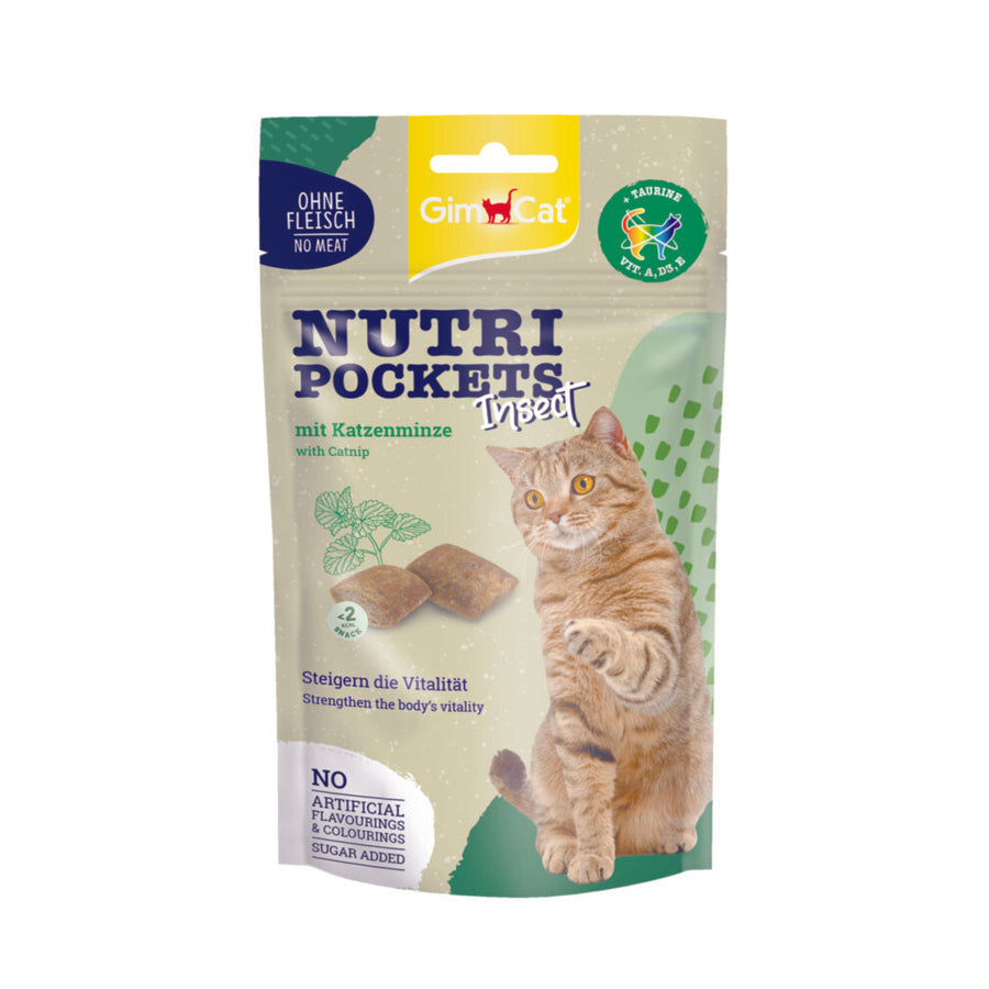 GimCat - NUTRI POCKETS INSECT EN KATTENKRUID 60g