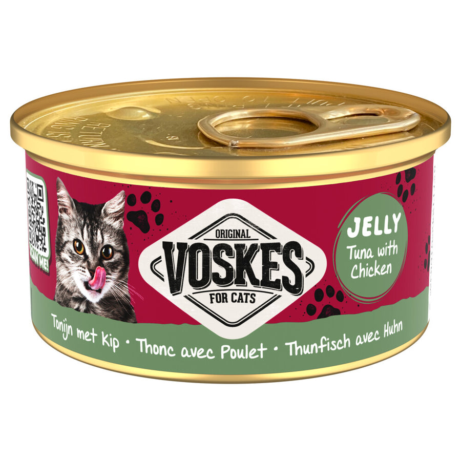 Voskes - Gelei Kattenvoer - Tonijn en kip - 24 x 85g