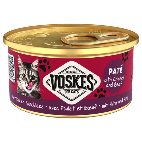 Voskes - Paté Kattenvoer - Kip en rund - 24 x 85g