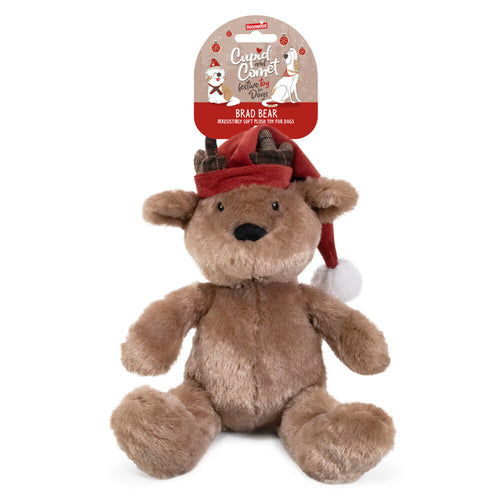 Rosewood - Cupid&Comet - Honden speelgoed - Pluche Hondenknuffel - Kerstcadeau Hond - Brad Beer