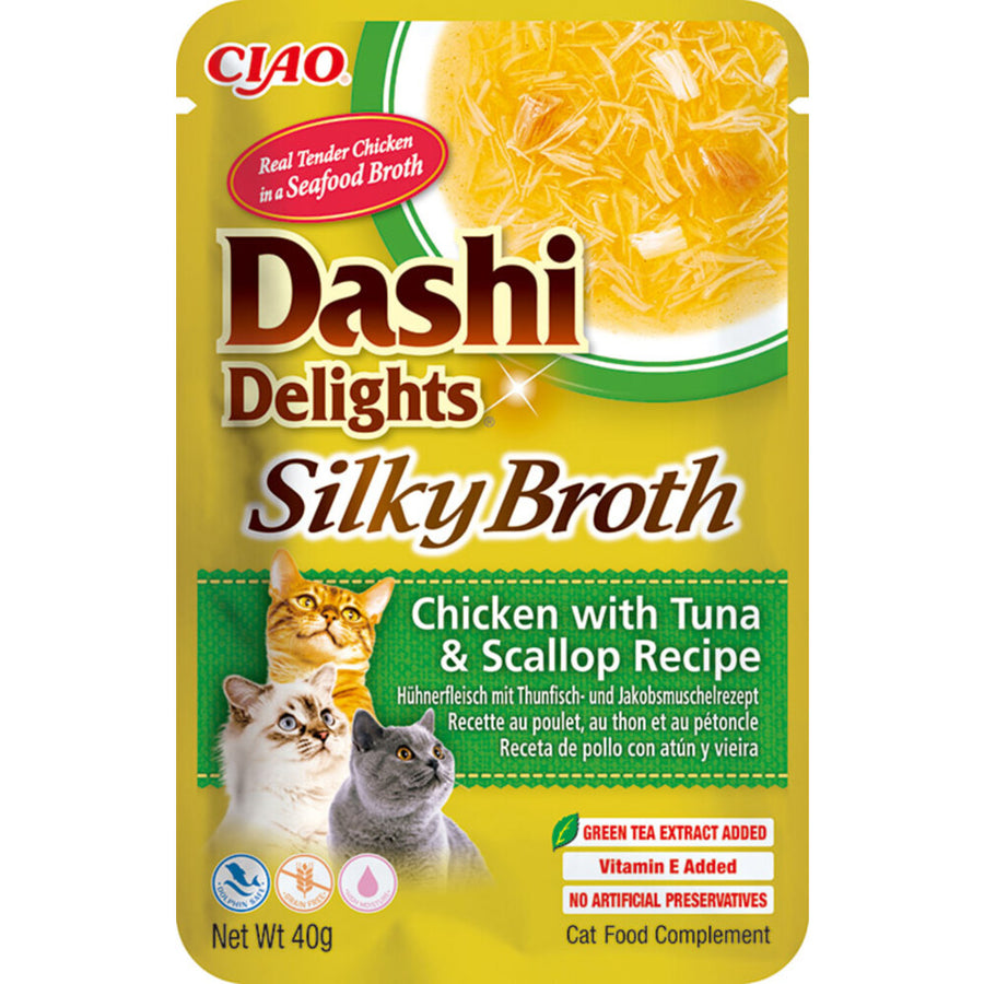 Ciao - Inaba Dashi Delights - Kip Tonijn Kattensnack 70g - Hydratatie Snack met Vitamine E