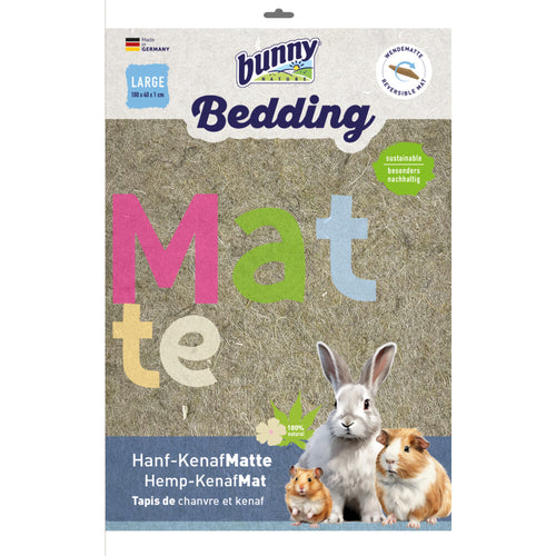 Bunny - Hennepkenafmat 100x40 cm - Nature - Zachte Ligmat, Duurzaam en Hygiënisch voor Kleine Dieren