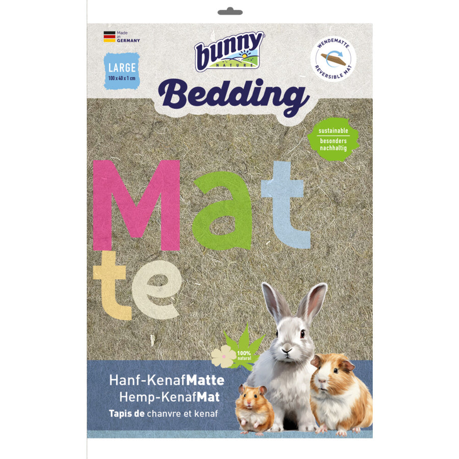 Bunny - Hennepkenafmat 100x40 cm - Nature - Zachte Ligmat, Duurzaam en Hygiënisch voor Kleine Dieren