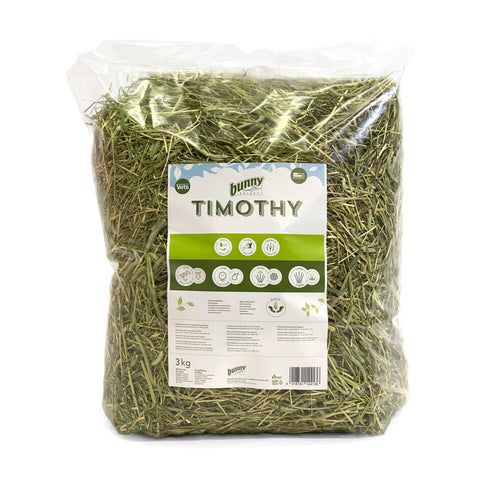 Bunny - Timothy Hooi 3kg - Nature - Hoog Ruwvezel, Laag Calcium - Aanvullend Voer voor Knaagdieren