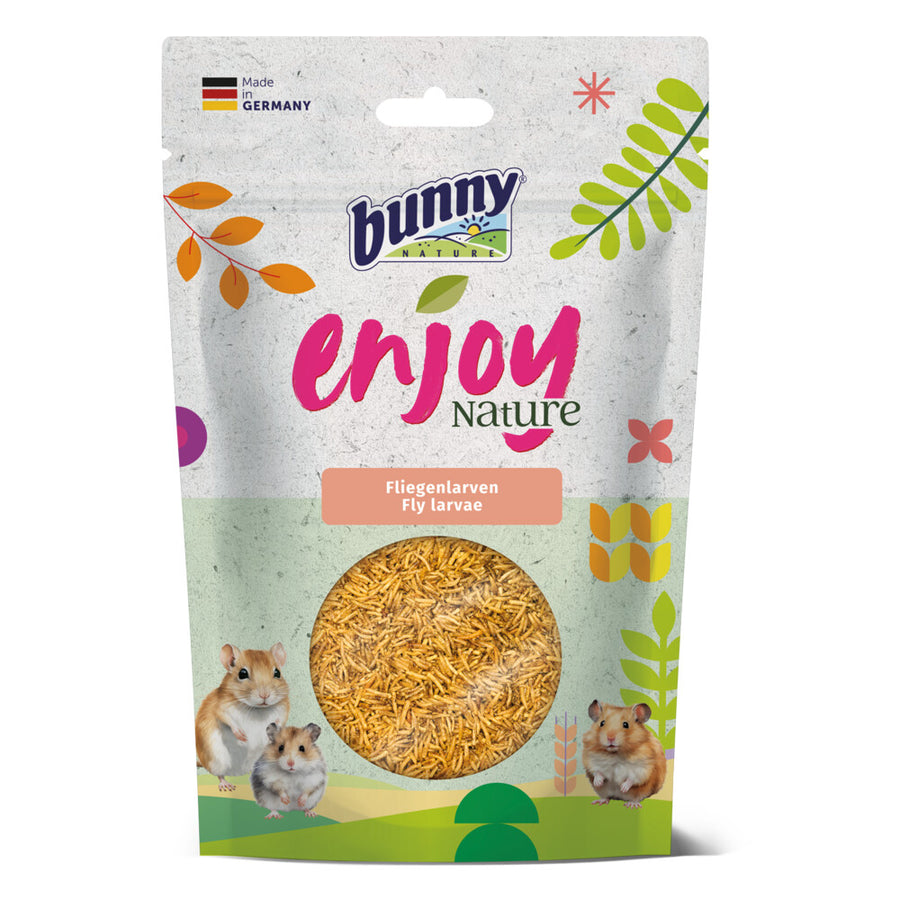 Bunny - Vliegenlarven Snack NATURE - Eiwitrijke Voeding - 40g voor Hamsters, Muizen en Ratten
