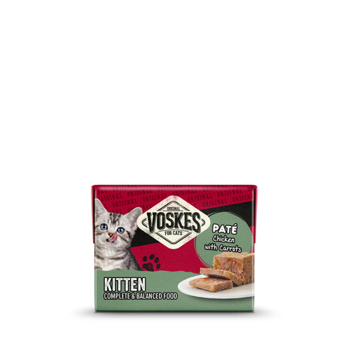 Voskes - Original Paté Kitten Kip & Wortelen - 8 x 95g
