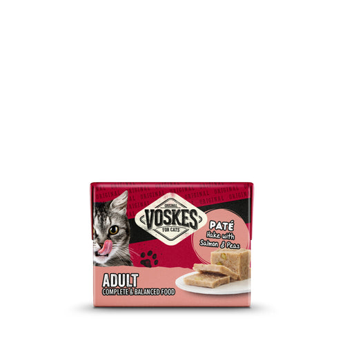 Voskes - Original Paté Adult Heek & Zalm & Erwten - 8 x 95g