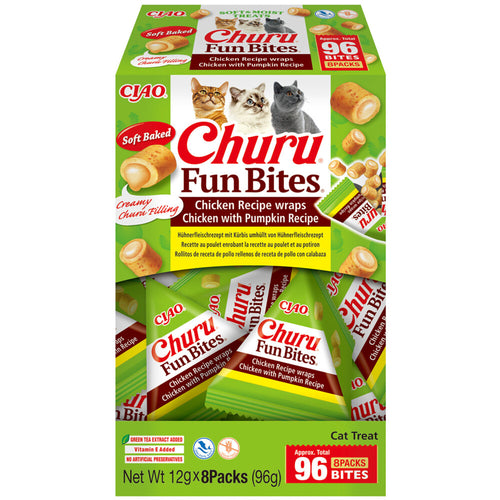 Ciao - Inaba Churu Fun Bites Chicken Wraps - Kip Pompoen 12x8g