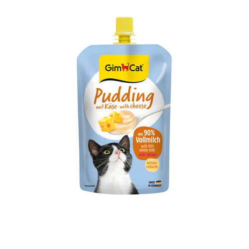 GimCat - Pudding - Lactosearm Tussendoortje met Kaas - 100g, Romige Traktatie voor Katten