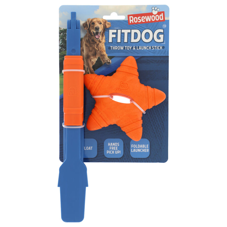 Rosewood - FitDog Werpstok met Ster – Drijvend & Stuiterend Hondenspeelgoed – Duurzaam Kunststof – Voor Middelgrote & Grote Honden