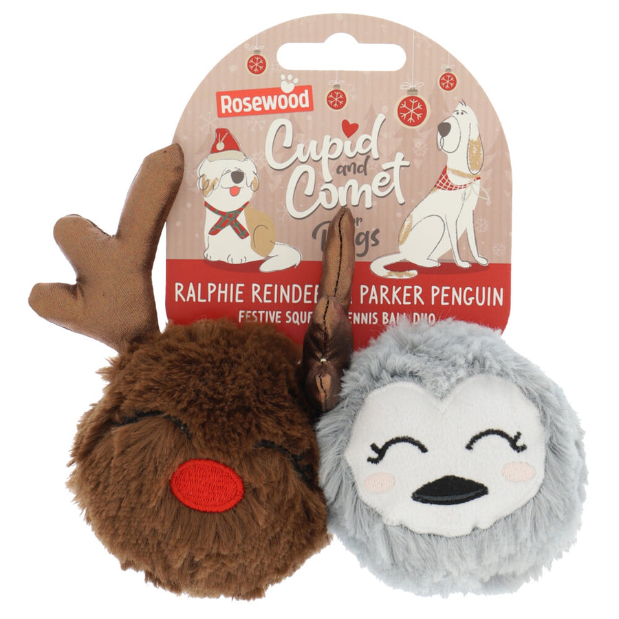 Rosewood - Hondenspeelgoed Cupid & Comet Rendier & Pinguïn Duo 2 stuks