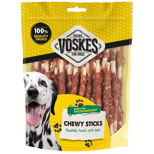 Voskes - Hondensnack Rawhide Sticks Eend - 400g