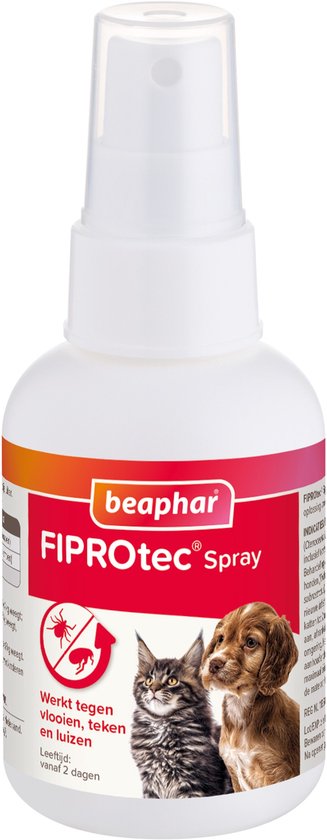 Beaphar - Fiprotec Spray - Anti vlooien en tekenmiddel - 100ml
