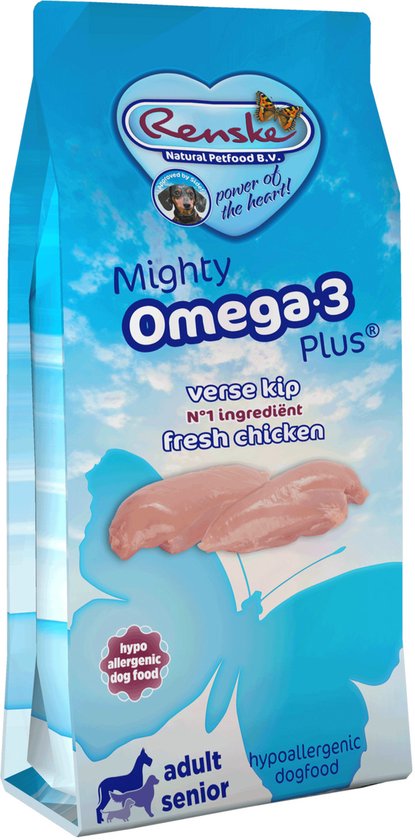 Renske - Mighty Omega Plus Adult/Senior Kip - 3kg Dogshopper