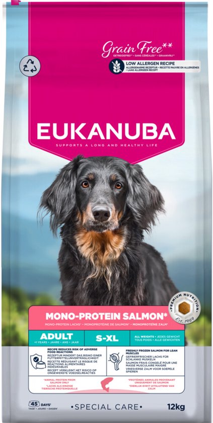 Eukanuba - Hondenvoer Droog Special Care Adult Mono - Protein Zalm - 12kg