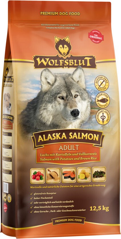 Wolfsblut - Grain Free Adult Alaska Salmon 12,5kg - Hond