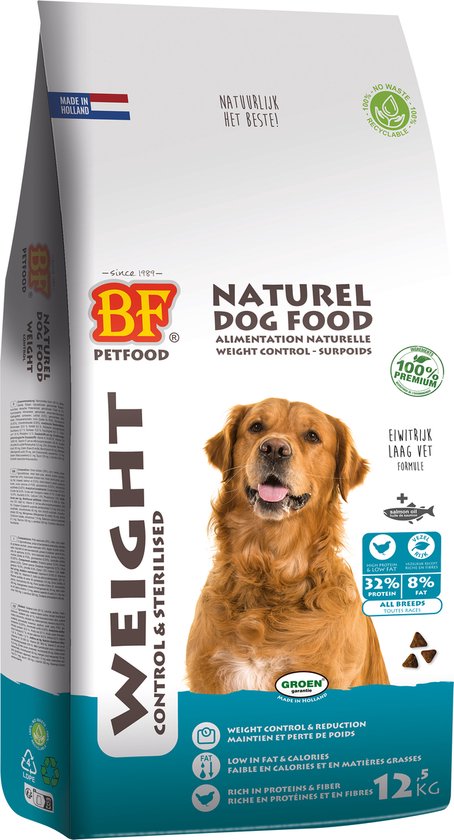 Biofood - Hondenvoer BF Petfood - Weight Control Tarwevrij - Eiwitrijk, 12.5kg