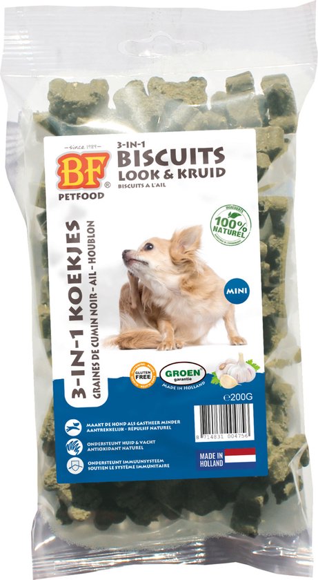 Biofood - BF Petfood 3 in 1 Koekjes Vlo & Teek 200 gram (mini)
