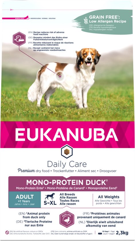 Eukanuba - Hondenvoer Daily Care Eend Adult Mono - Proteine 2,3kg