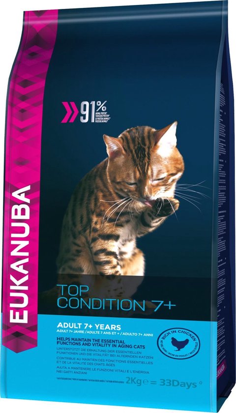 Eukanuba - Kat Top Condition 7+ Senior Kip - Lever 2kg