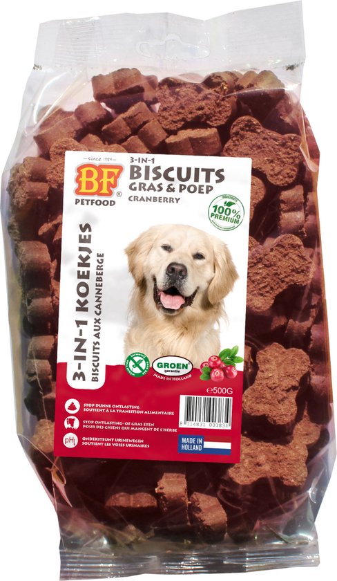 Biofood - 3 - In - 1 Koekje Cranberry&Vlees - Hondensnacks - 500g