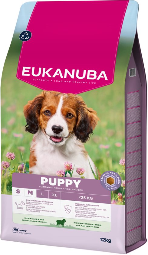 Eukanuba - Serie - Puppy Junior Droogvoer - Lam en Rijst - Kleine en Middelgrote Rassen