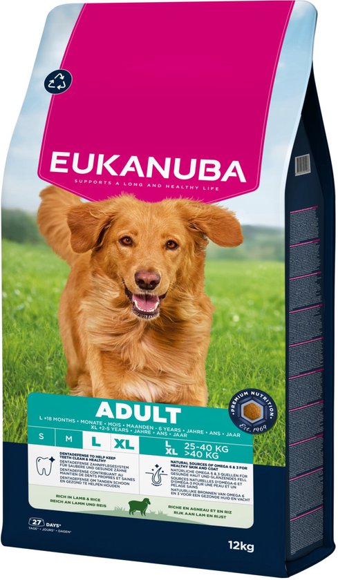 Eukanuba - Adult Large Breed Lam&Rijst - Hondenbrokken - 12kg
