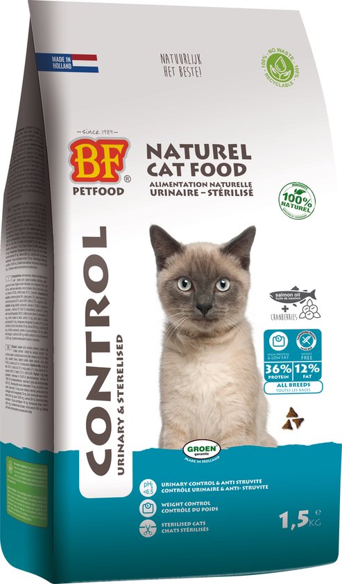 Biofood - Bf Ncf Control Urinary&Sterilised - Kattenvoer - Kip Zalm Kippenlever 1.5kg