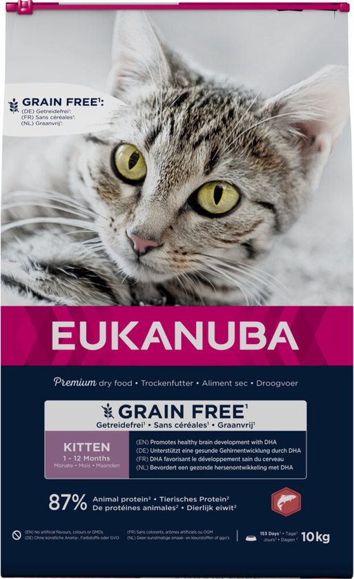 Eukanuba - Kat Kitten Graanvrij Zalm 10kg
