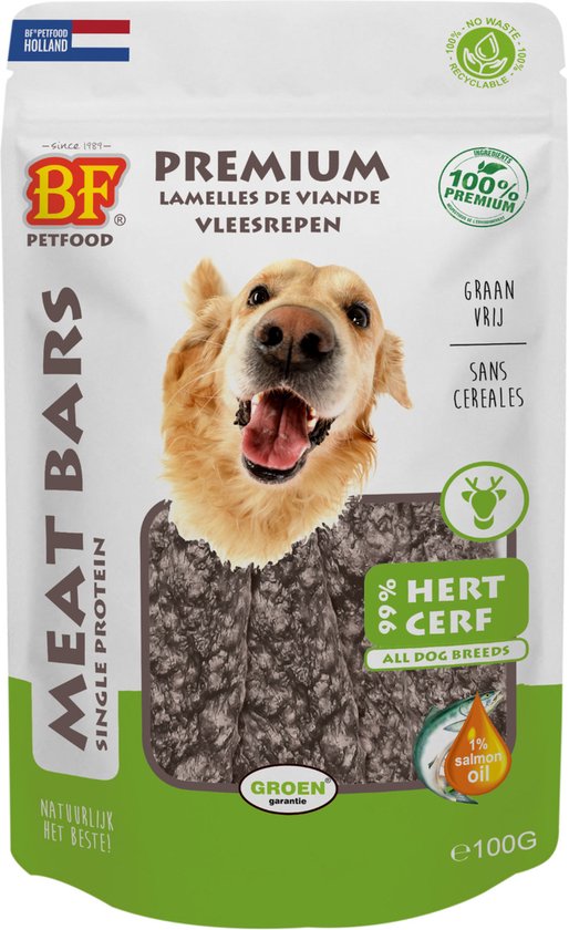 Biofood - Bf Meat Bars 200g - Hondensnacks - Hert